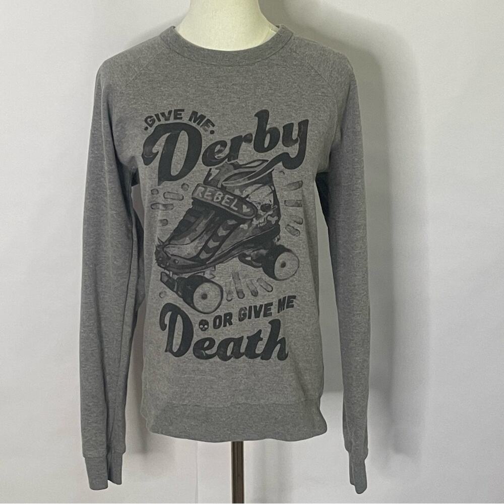 “Give me derby or give me death” crewneck pullover women’s size M skater sweater